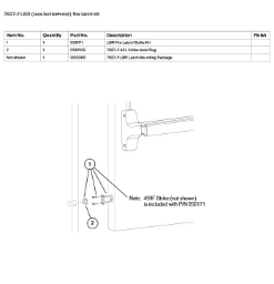 7827-F LBR (less bottom rod) fire latch kit